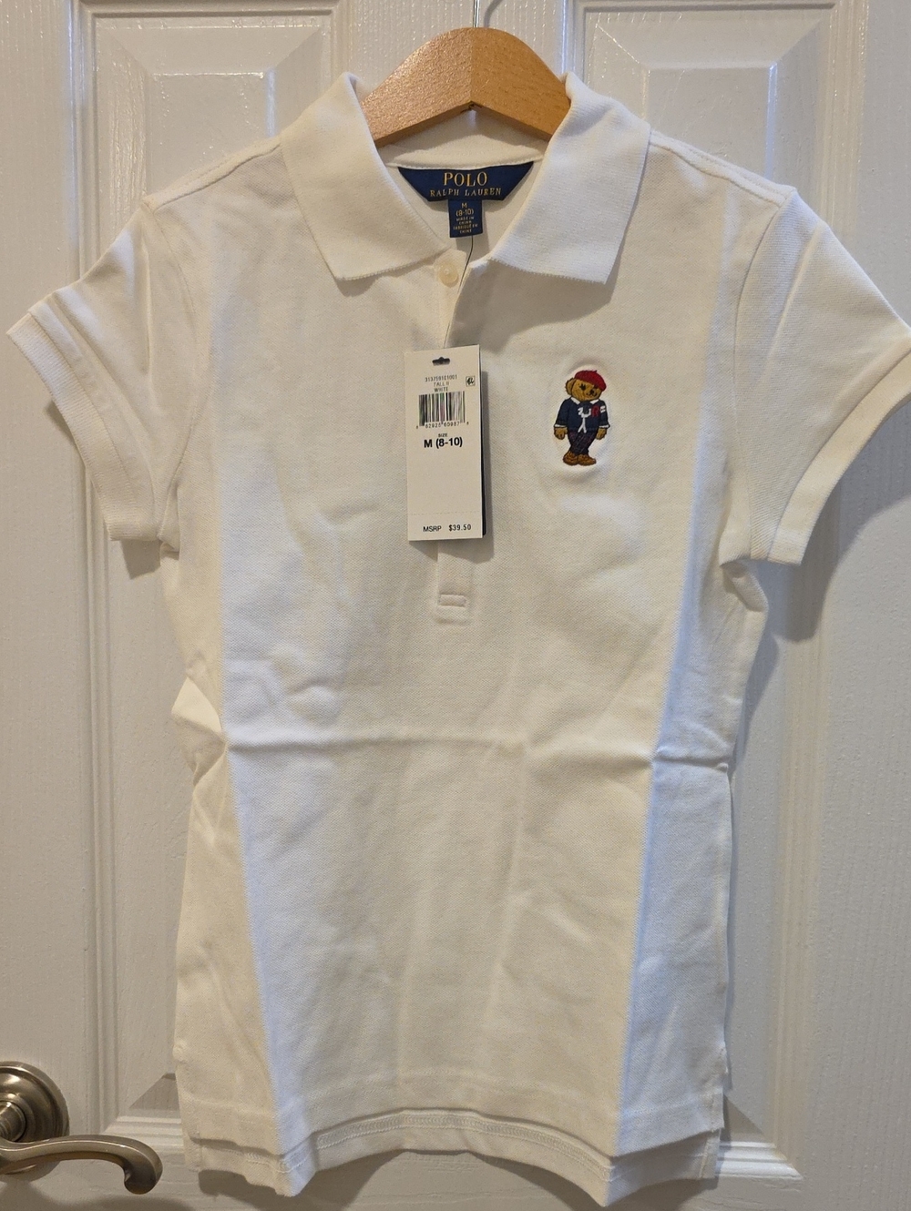 Polo by Ralph Lauren White Girls Polo with Bear Patch